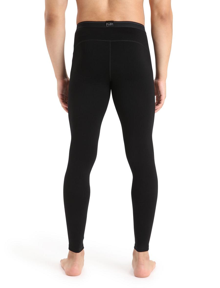 Black Icebreaker Merino 260 Tech Thermal With Fly Men's Leggings | AU 1135NWYB